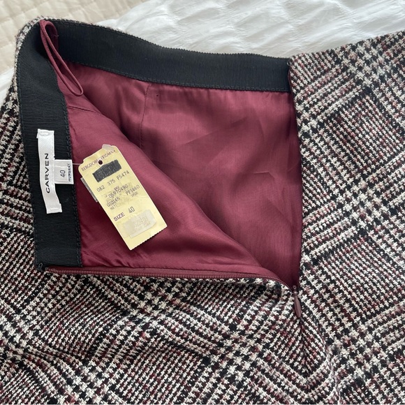 CARVEN Wool Plaid Mini Jupe With Pockets - Picture 11 of 13